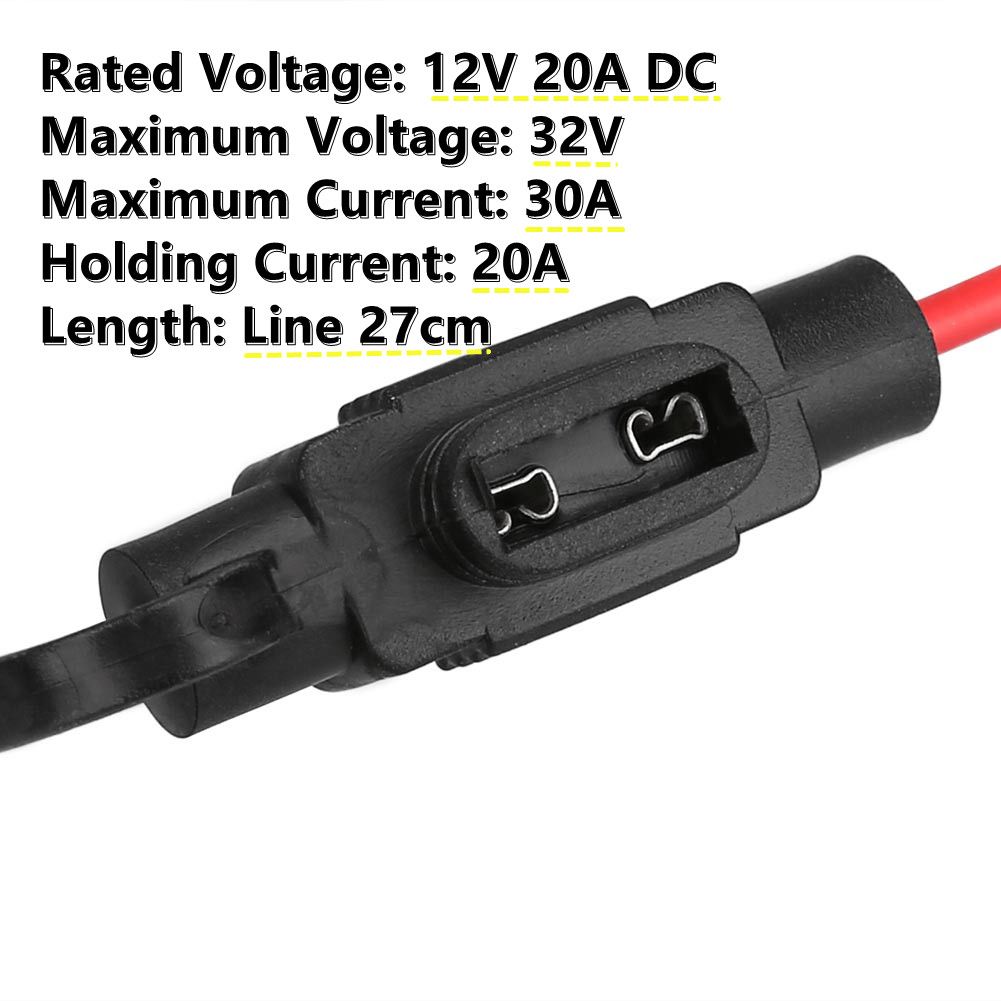 5Pcs DC12V 30A Car In Line Mini Blade Fuse Holder 18AWG 27CM Mini Wire Cutoff Switch Socket