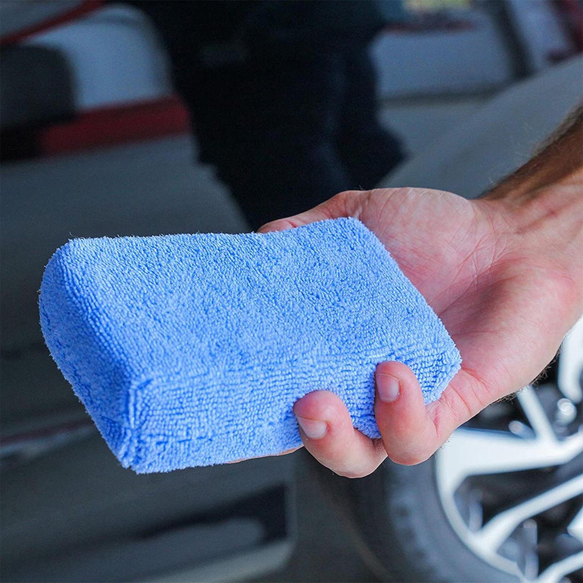 Microfiber Car Waxing Sponge Towel Car Care Kit 8pcs for Waxing Blue