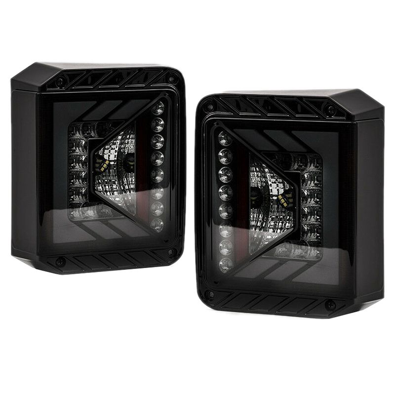Black LED Tail Light For Jeep Wrangler JK JKU 2007 -