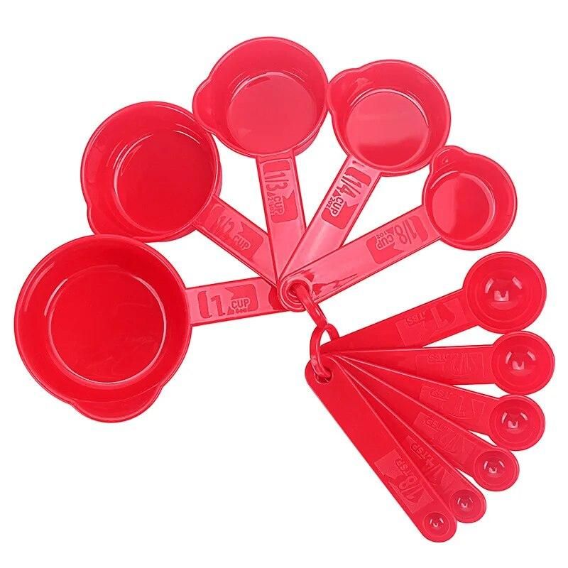 11pcs/set Plastic Measuring Cups And Spoons Set Coffee Scoop Kitchen Cooking Flour Sugar Baking Utensil Set