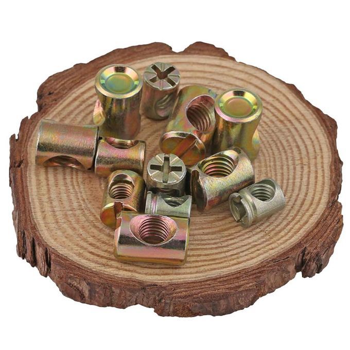 M6 M8  Barrel Nut Cross Dowel Beds Cots Connector Furniture Cam