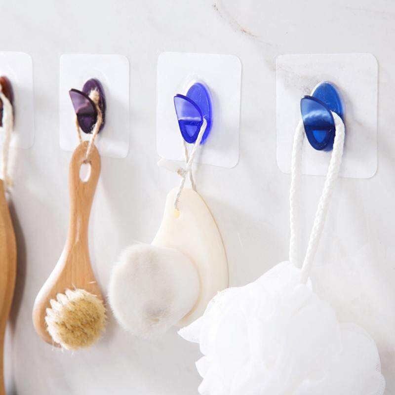 Multi-function Wall Hanging Toothpaste Face Clips Dispenser Bathroom Strong Adhesive Hook Towel Convenient Hook Holder Purple
