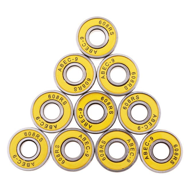 10Pcs/Pack ABEC-9 608RS Roller Skate Wheel Bearings Seal Ball Yellow