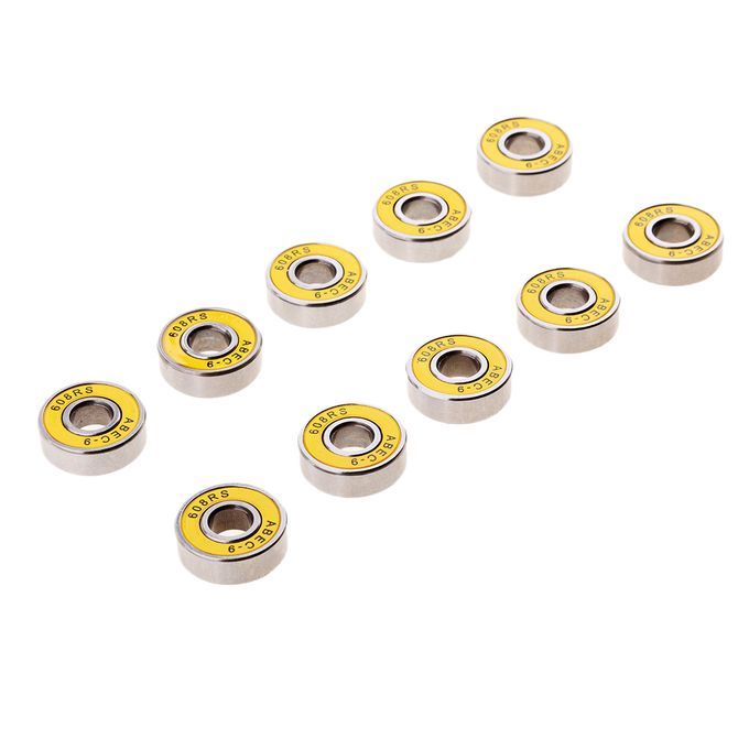 10Pcs/Pack ABEC-9 608RS Roller Skate Wheel Bearings Seal Ball Yellow