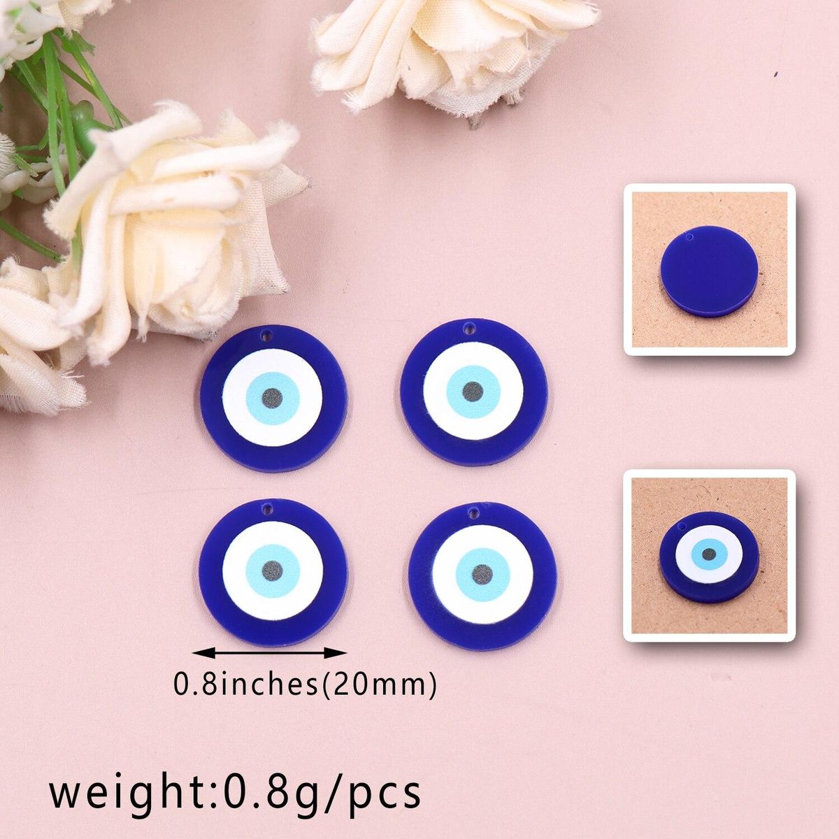 Set of 10-20mm Hot sale CN eyeball TRENDY Printing Acrylic Findings