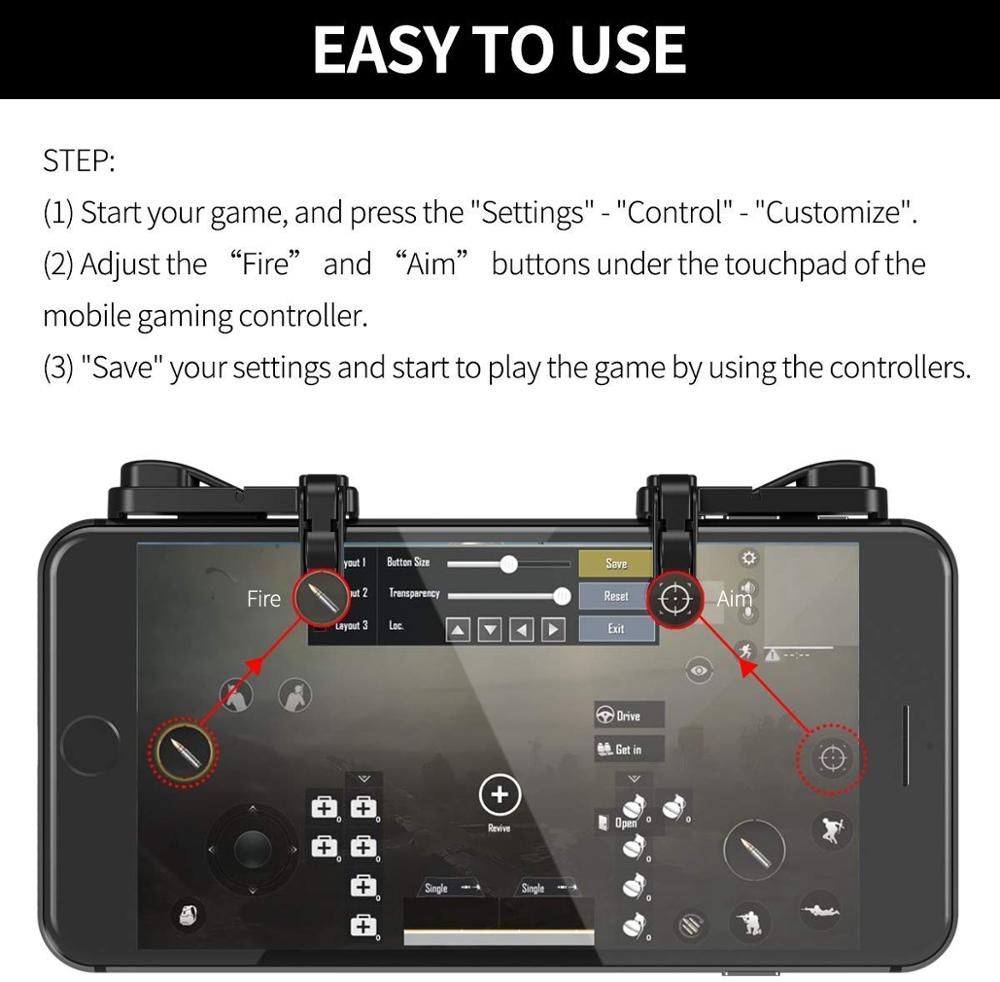 IFYOO Mobile Game Gamepad L1R1 Triggers Fire And Aim Buttons For Android & IPhone For PUBG Of Call Of Duty Modern Warfare