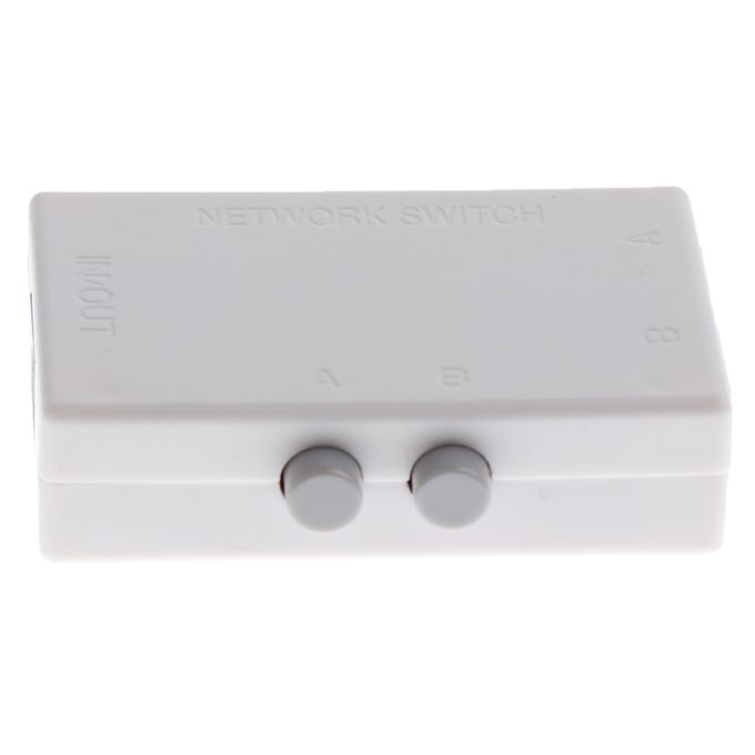 2Port Button Network Switch Splitter Hub 2-In 1-Out Or 1-In 2-Out 100M
