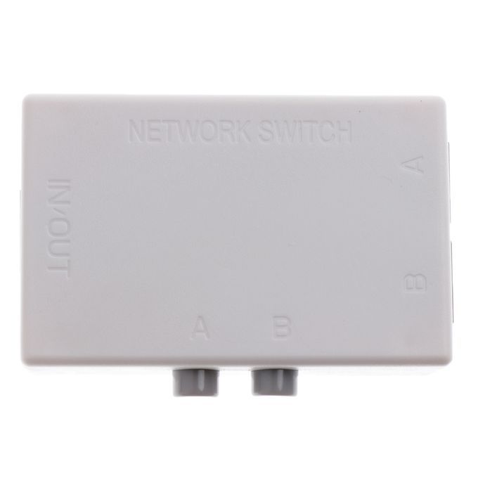 2Port Button Network Switch Splitter Hub 2-In 1-Out Or 1-In 2-Out 100M