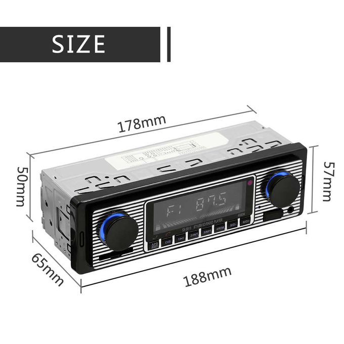 BT Vintage Radio MP3 Player Stereo USB AUX Car Stereo Audio