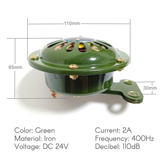 24V 110dB Electric Horn Round Loud Speaker Waterproof For