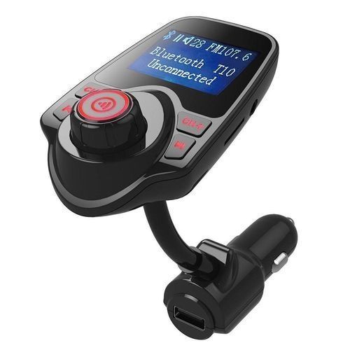 Bluetooth FM Transmitter,Wireless In-car Bluetooth FM Modulator Radio Adapter Car Kit With 1.44 Inch Display,USB Charger,Hands Free Calling(red Key