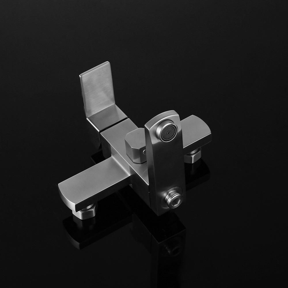 Factory Direct Sales New 304 Stainless Steel Shower Head Set Hot and Cold Square Top Spray Shower Elevator Suit