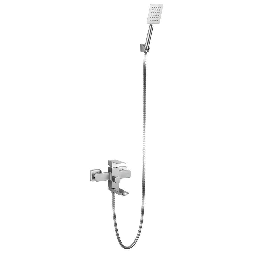 Factory Direct Sales New 304 Stainless Steel Shower Head Set Hot and Cold Square Top Spray Shower Elevator Suit