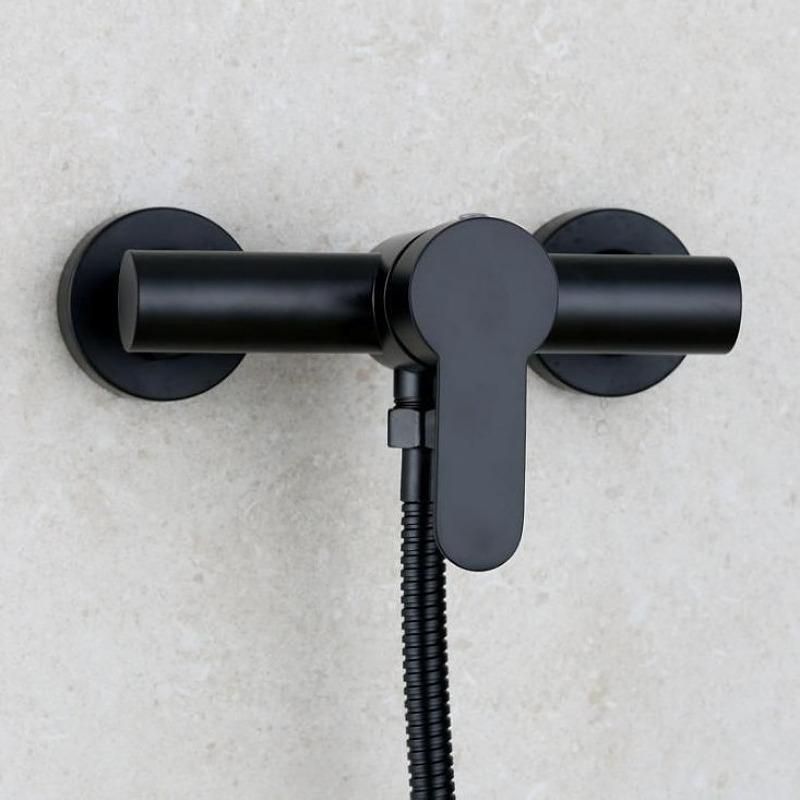 Black Paint 304 Stainless Steel Bathtub Simple Shower Set Hot and Cold Shower Mixing Valve Bathroom Faucet Wholesale