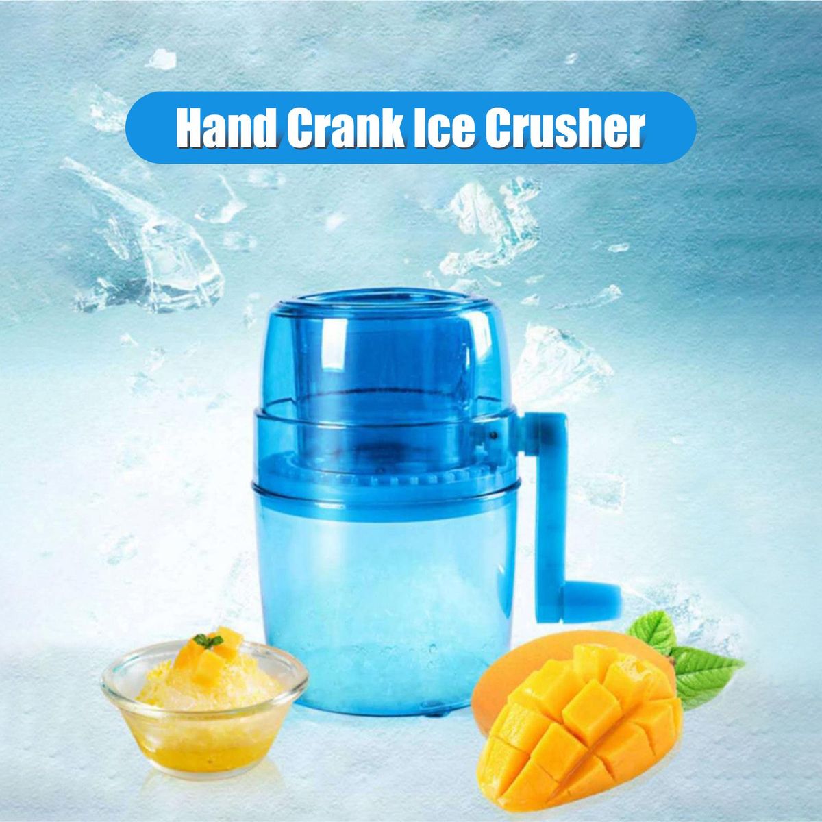 Manual Ice Crusher Household Ice Crusher Rotary Ice Crusher Ice Cube Cutter Mini Portable Ice Machine Hand Crank Ice Chopper