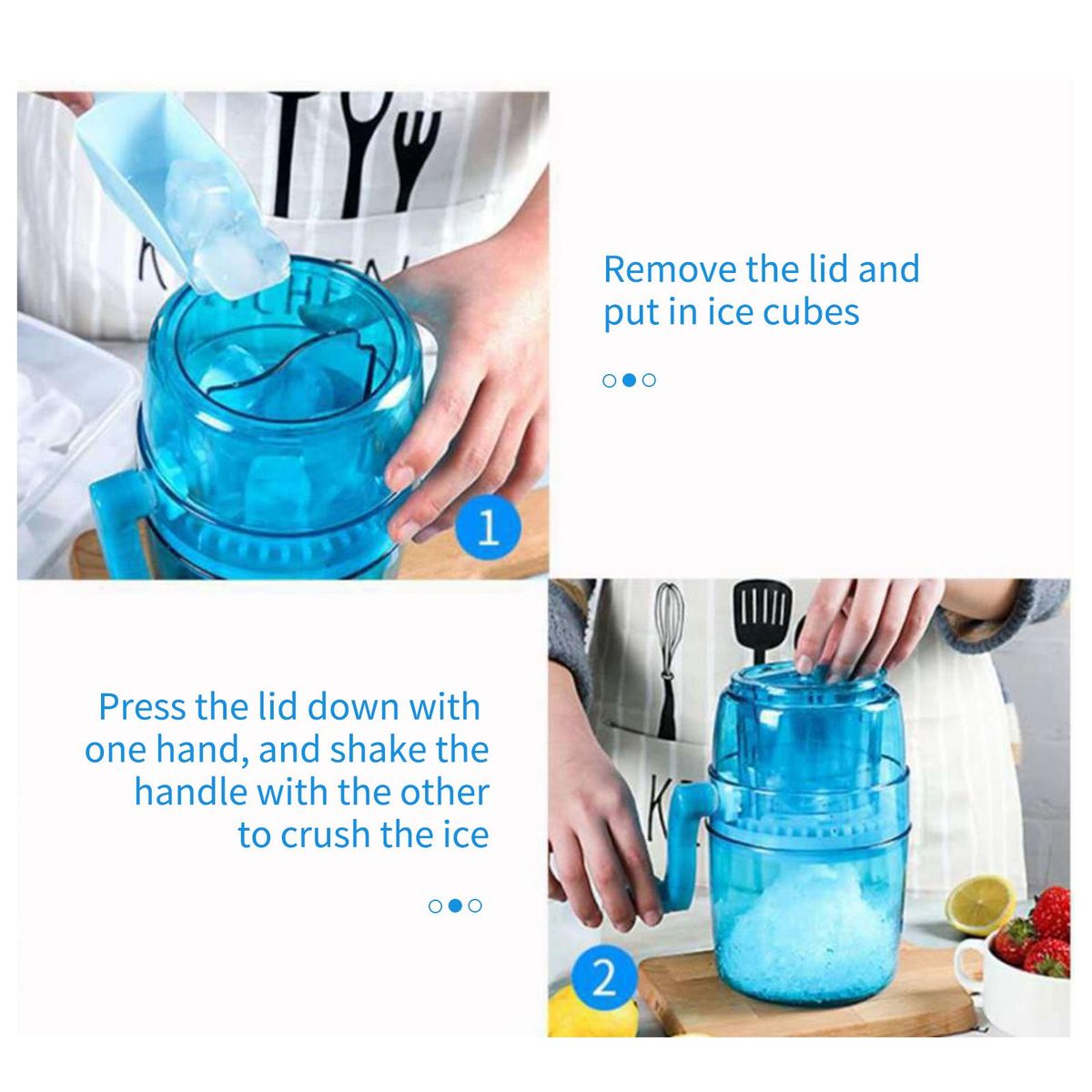 Manual Ice Crusher Household Ice Crusher Rotary Ice Crusher Ice Cube Cutter Mini Portable Ice Machine Hand Crank Ice Chopper
