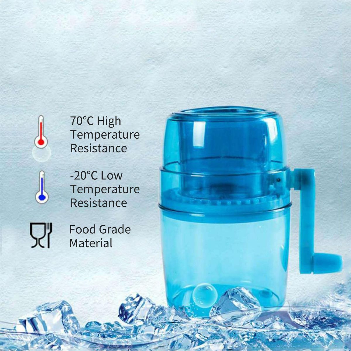 Manual Ice Crusher Household Ice Crusher Rotary Ice Crusher Ice Cube Cutter Mini Portable Ice Machine Hand Crank Ice Chopper