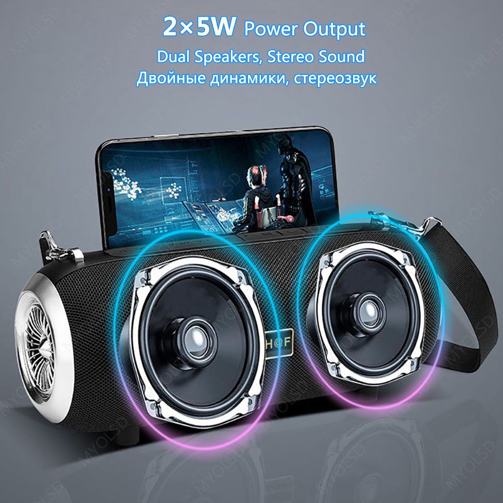 Powerful Stereo Portable Speaker Wireless Outdoor Speakers Bluetooth-compatible With FM Radio AUX TF USB MP3 Music Center Column