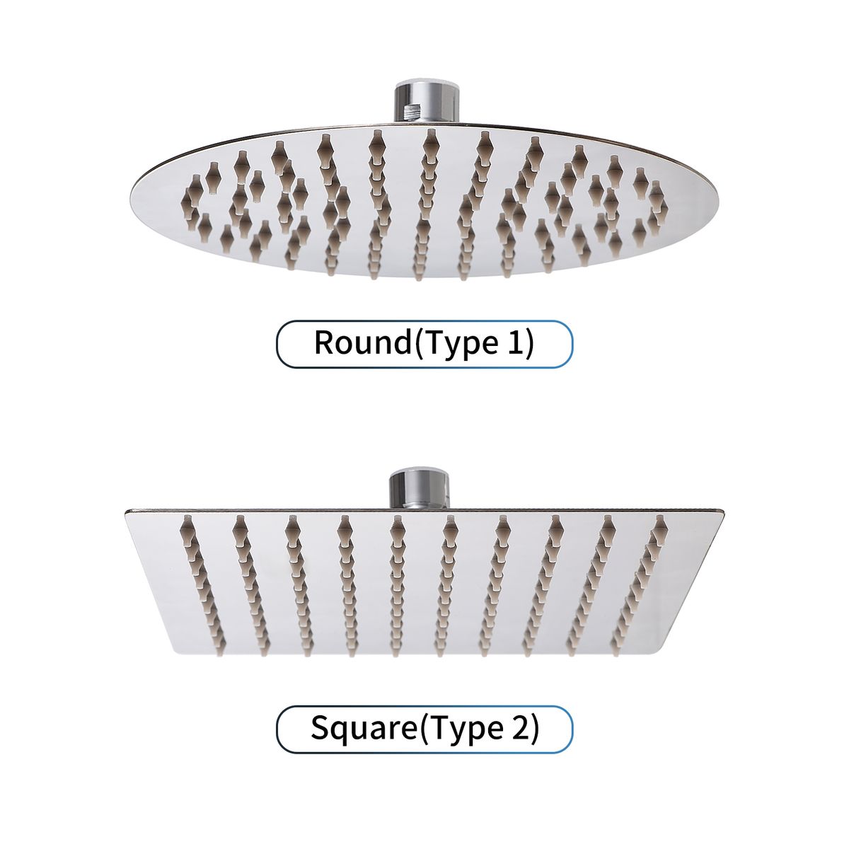 8 Inch Square Rain Showerhead G1/2 High Pressure Shower Head