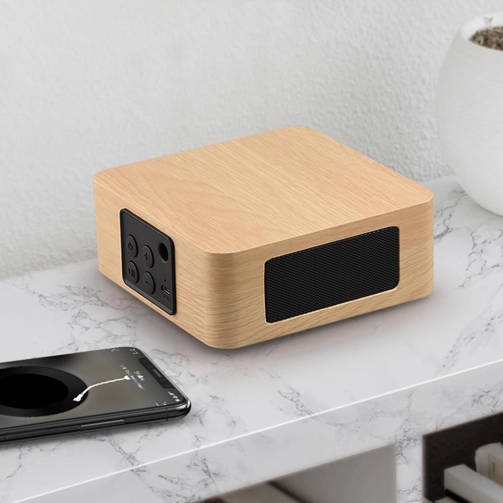 Q1A Bluetooth 4.2 Wood Wireless Speakers Rechargeable Heavy BSpeaker Subwoofer Music Player Loudspeaker Bluetooth Speakers