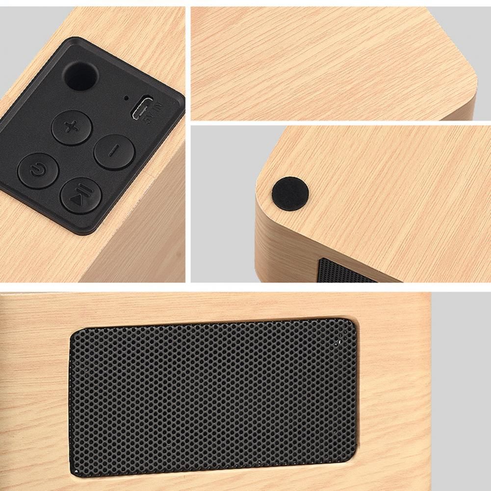 Q1A Bluetooth 4.2 Wood Wireless Speakers Rechargeable Heavy BSpeaker Subwoofer Music Player Loudspeaker Bluetooth Speakers