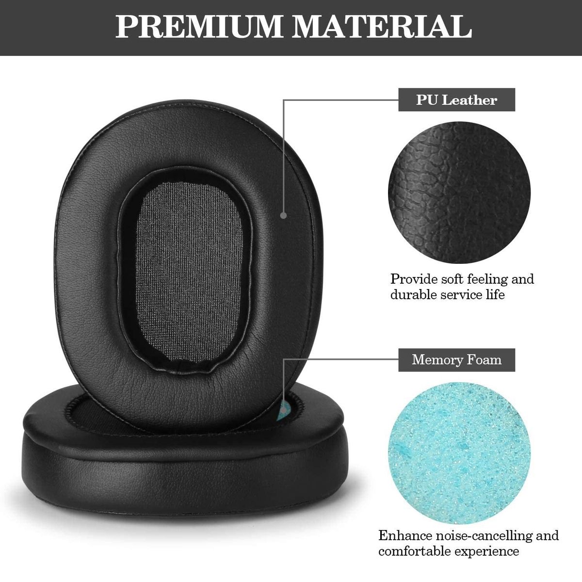 Replacement Ear Pads for ATH M50X Fits Audio Technica M40X