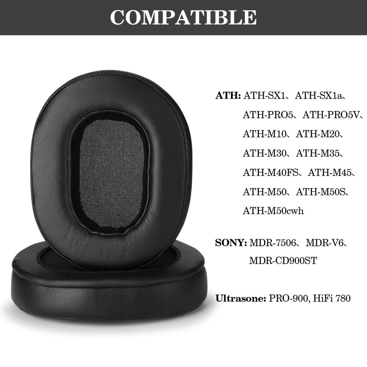Replacement Ear Pads for ATH M50X Fits Audio Technica M40X
