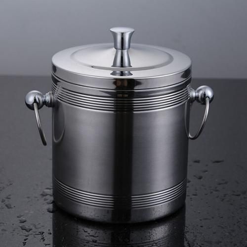 Stainless Steel Double Layer Ice Bucket Insulation Ice Bucket Bar KTV Ice Bucket Household Beer Bucket Ice Bucket