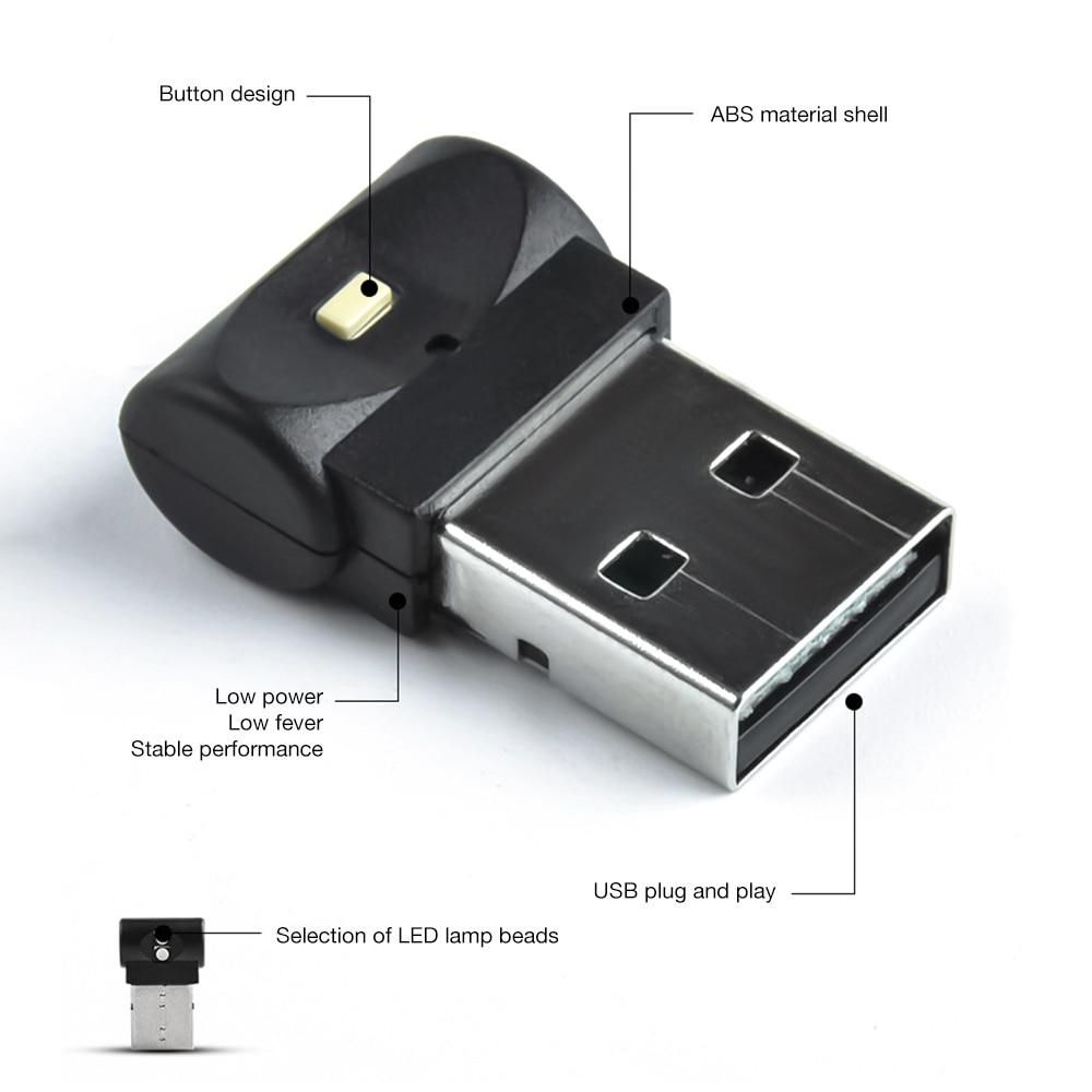 7 Colors Mini USB LED Car Light Auto Atmosphere Neon Light Plug And Play Decoration Ambient Lamp Car Interior Lights Car-styling