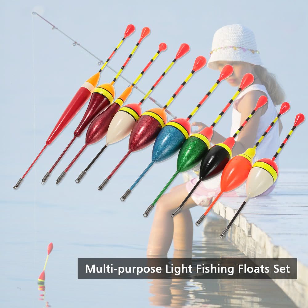 10pcs Multi-purpose Light Floaters Fishing Floats Set