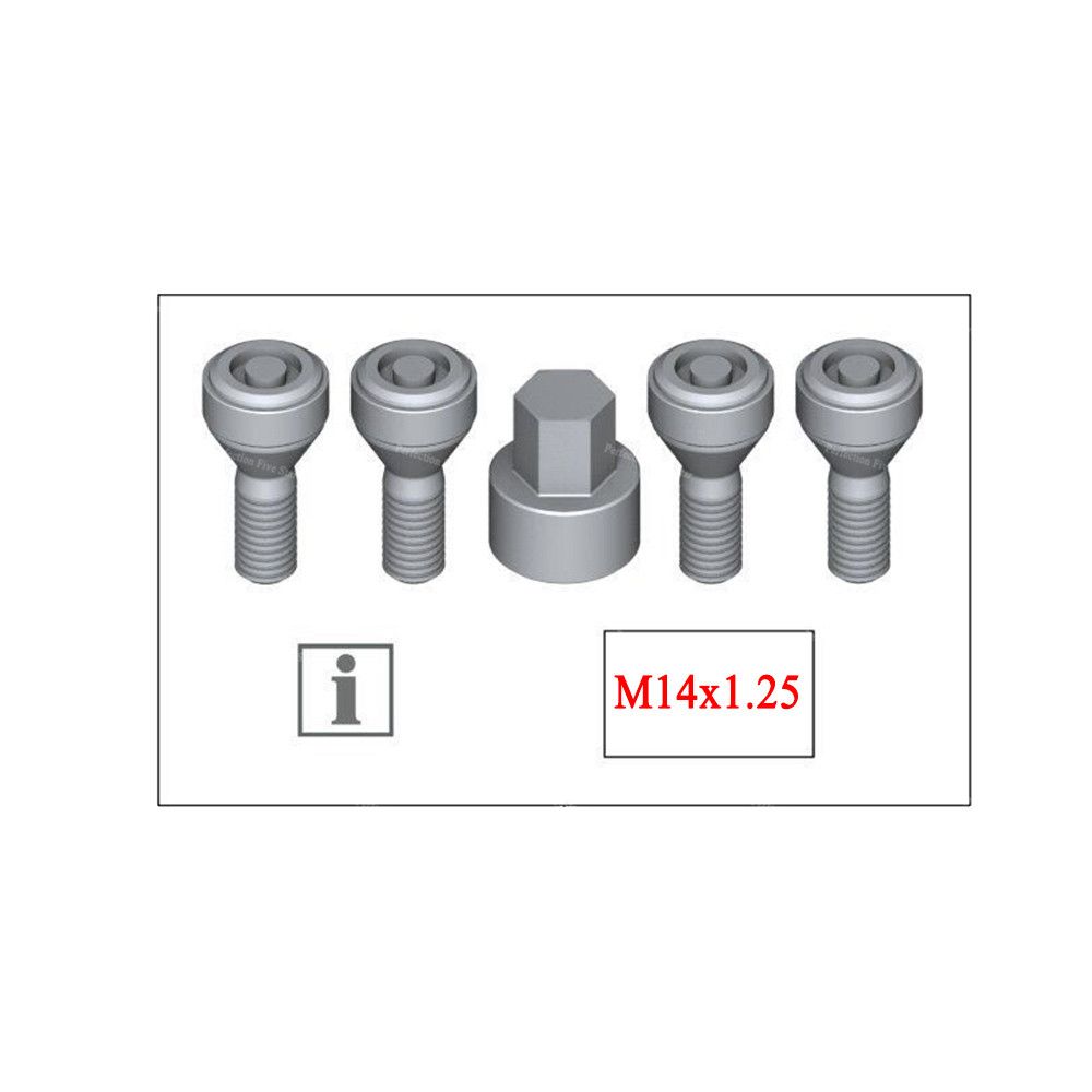 Set M14x1.25 Wheel Bolt Locks 36136792851 For Bmw X3 X5 X6