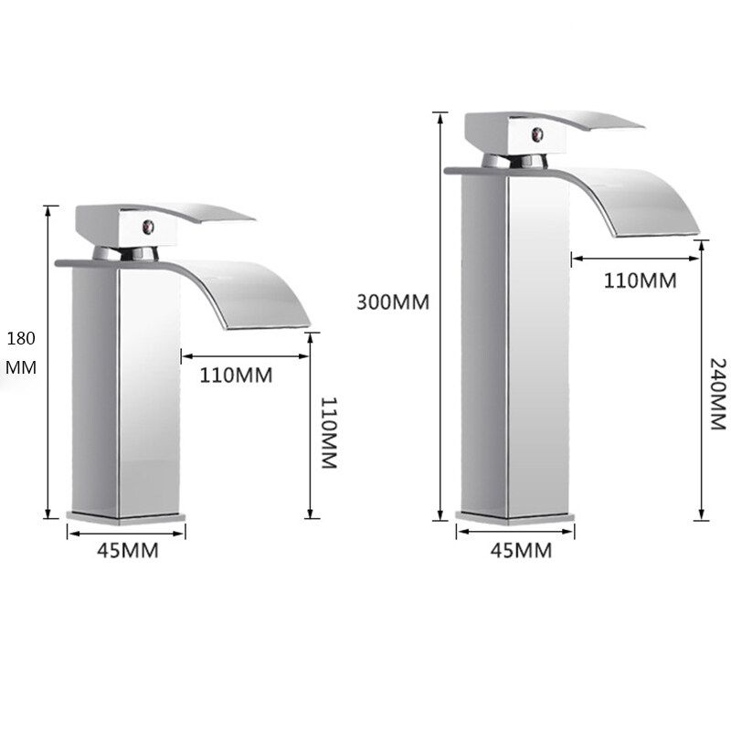 Waterfall Plating Bathroom Basin Faucet Single Lever Single Hole Hot And Cold Washing Bathroom Tap High