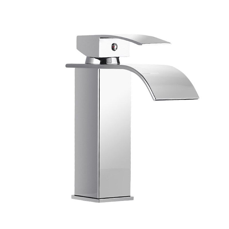 Waterfall Plating Bathroom Basin Faucet Single Lever Single Hole Hot And Cold Washing Bathroom Tap High