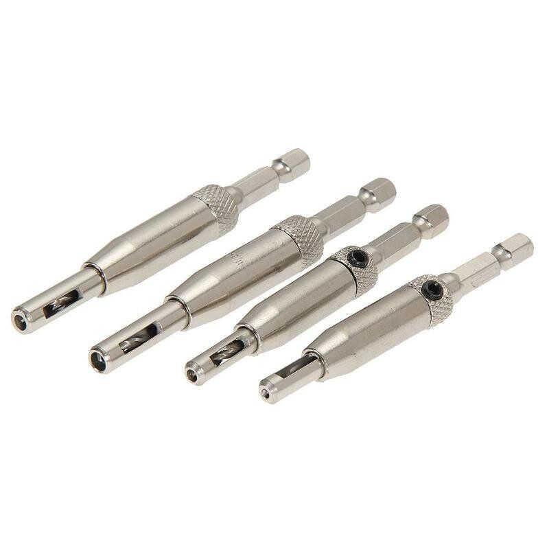 4Pcs HSS Self Centering Hinge Drill Bit Set For Hinges