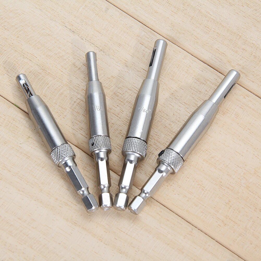 4Pcs HSS Self Centering Hinge Drill Bit Set For Hinges