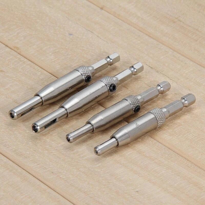 4Pcs HSS Self Centering Hinge Drill Bit Set For Hinges