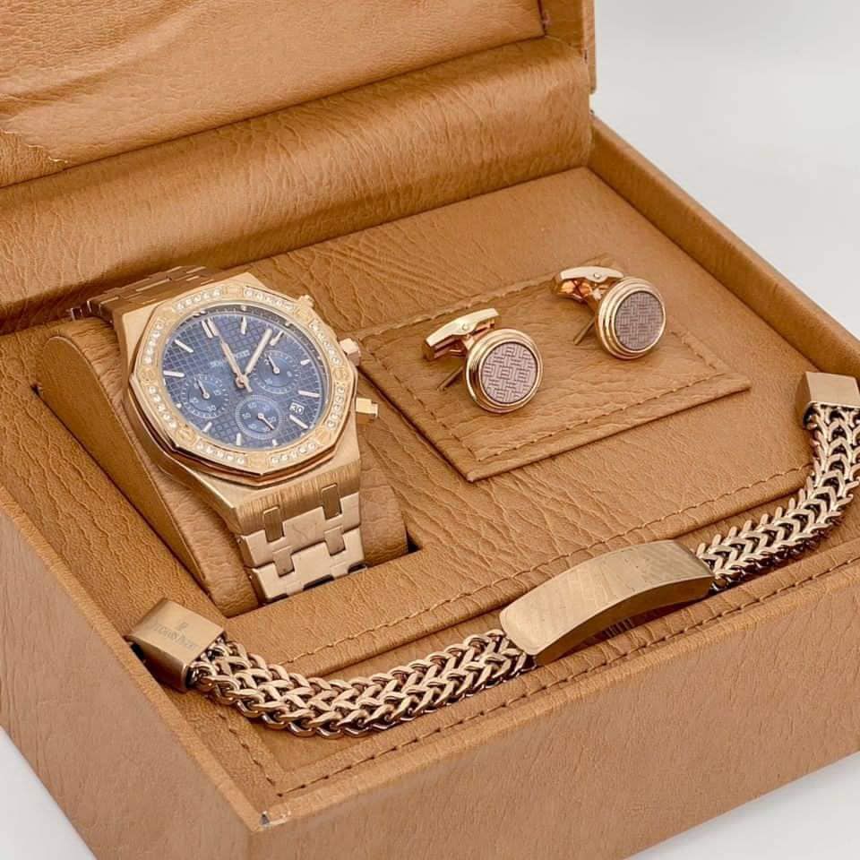 Sophisticated & Solid Chain Wristwatch/Bracelet/Cufflinks For Top Guys