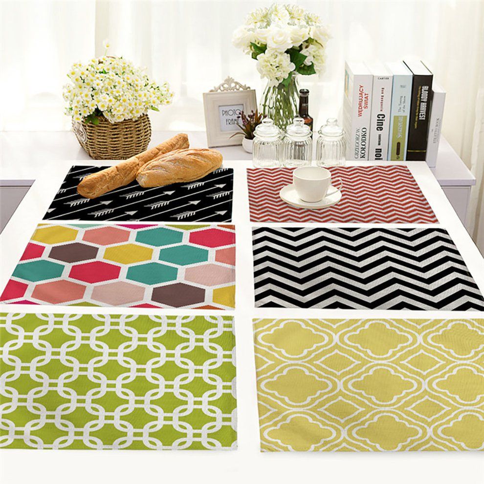 Tabletop Mats Heat Resistant Non Slip Table Mats Waterproof Table De Oration-Multicolor-MG0025-14#