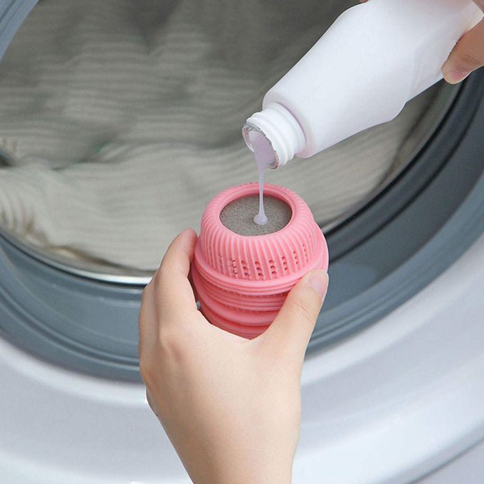 Cleaning Ball Reusable Anti-Twist Convenient For Washing Machine Pink