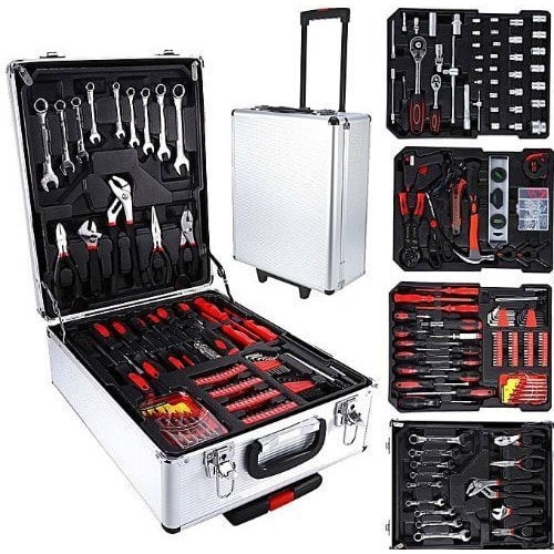 187 Tools Kits Mechanical Sets Wrench Socket With Aluminum Box Case