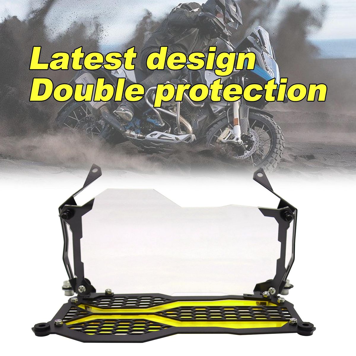 Motorcycle Headlight Protector Grille Guard Cover Replacement for BMW R1250GS ADV 2021(40th Anniversary Edition) Yellow