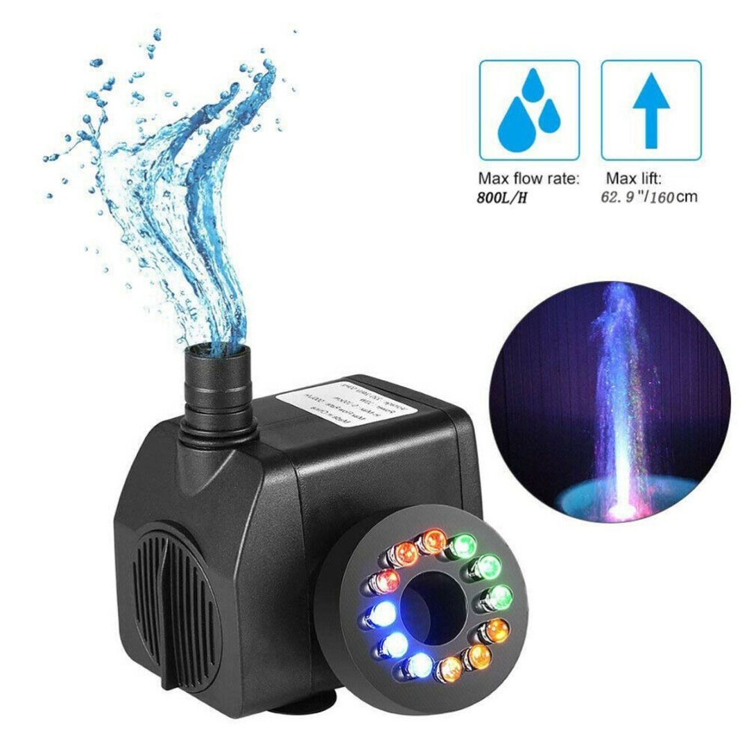 Aquarium15WSubmersible Water Pump LED Fish Tank Fountain Fish Pond Tank