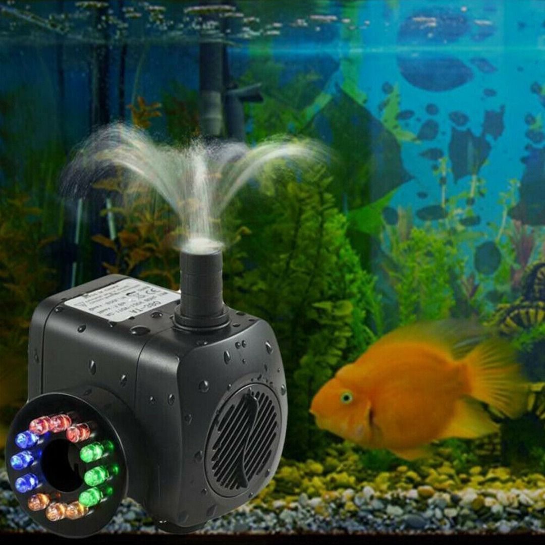 Aquarium15WSubmersible Water Pump LED Fish Tank Fountain Fish Pond Tank
