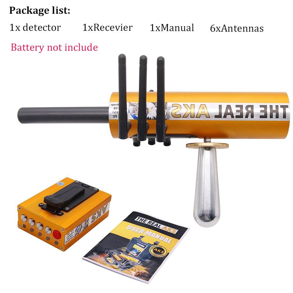 The Real AKS Metal Detector 14mLong Range Gold Detector 6 Antennas For Underground Detect Gold Silver Gem Diamond