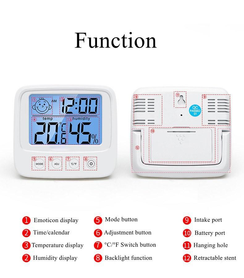 Digital LCD Indoor Convenient Temperature Sensor Humidity Meter Thermometer Hygrometer Gauge Thermometer for Fever Thermometre