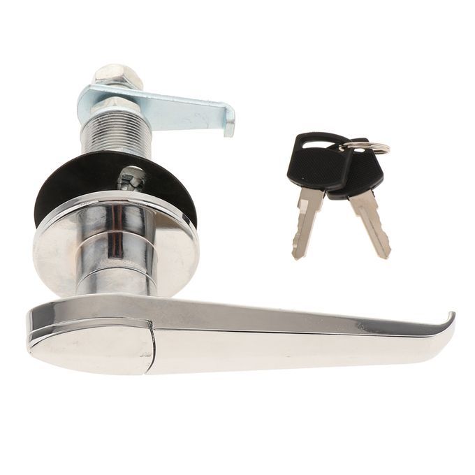 Silver Cabinet Door Handle Lock L With 2 Keys For Truck Toolbox
