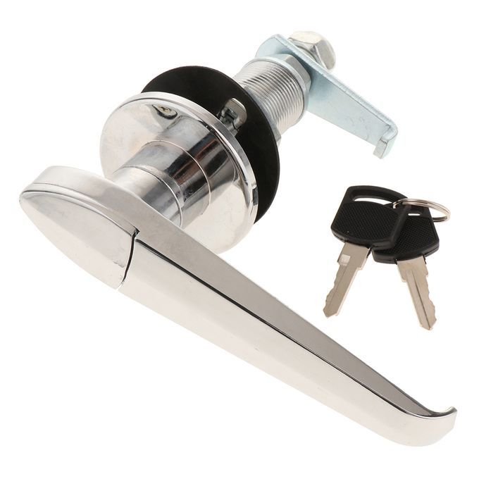 Silver Cabinet Door Handle Lock L With 2 Keys For Truck Toolbox