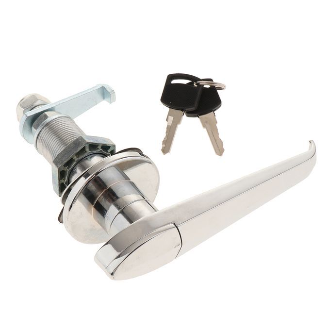 Silver Cabinet Door Handle Lock L With 2 Keys For Truck Toolbox