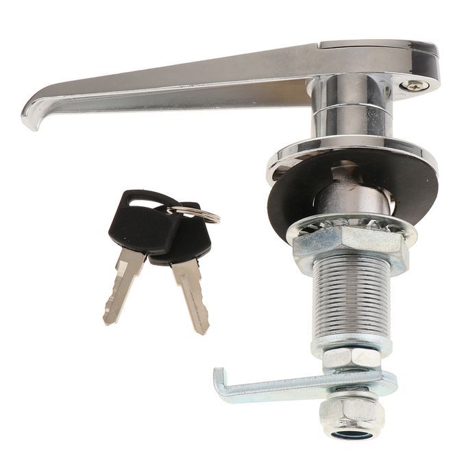 Silver Cabinet Door Handle Lock L With 2 Keys For Truck Toolbox