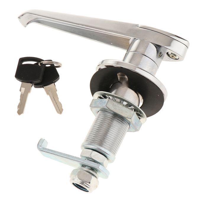 Silver Cabinet Door Handle Lock L With 2 Keys For Truck Toolbox